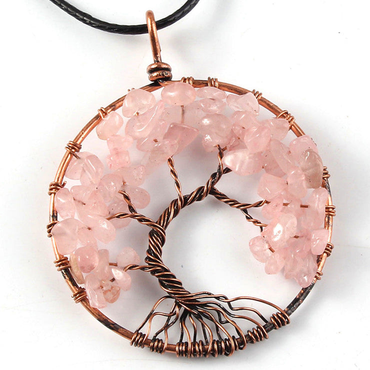 Colar "Tree of Life" em quartzo rosa ecomboutique167